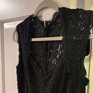 Adrianna Papell Black Lace Wide-Leg Jumpsuit